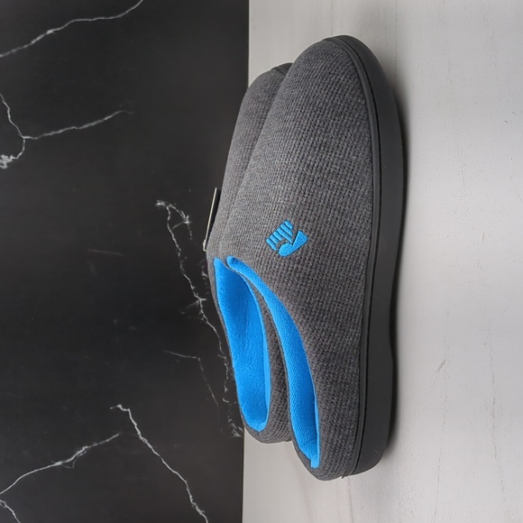 RockDove Men's Original Two-Tone Memory Foam Slipper Dark Gray/Blue sz 9-10(M) - Picture 6 of 10